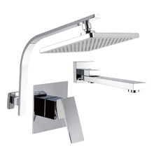 Square Chrome Shower Bathroom Basics Package