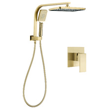 Ottimo 300mm Gold Short Twin Shower Mixer Set