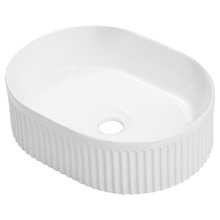 Zoya 400mm Gloss White Pill Ceramic Basin
