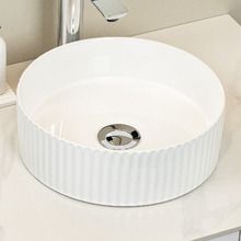 Zoya 280mm Gloss White Round Ceramic Basin with Pop-Up Waste