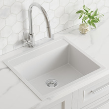 560mm Single White Granite Composite Kitchen Sink
