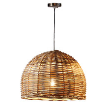 Bell-Shaped Rattan Pendant Light
