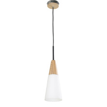 Narrow Wampool 1 Light Wood & Glass Pendant Light