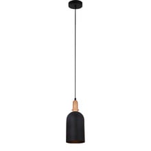 Black Chapel 1 Light Iron & Wood Pendant