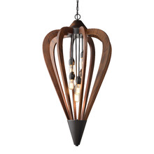 Crowundule 1 Light Cherry Wood Pendant