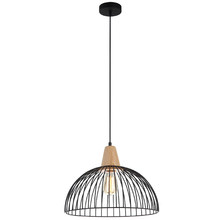 Strand Iron & Wood Pendant Light