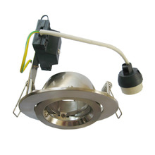 240V GU10 Gimble Downlight Frame in Satin Chrome with Lamp Holder