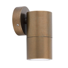 Lustro GU10 Brass Fixed Exterior Wall Washer Spotlight