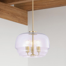 Ender Iron & Glass Round 3 Light Pendant