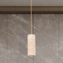 Aric Travertine & Iron Pendant Light