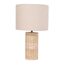 Aric Travertine Drum Table Lamp
