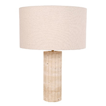 Aric Travertine Drum Table Lamp