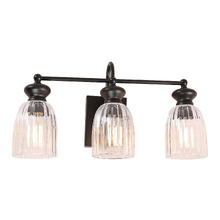 Nakoa Iron & Glass 3 Lamp Wall Light
