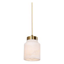 Noemi Alabaster & Iron Pendant Light
