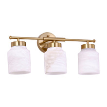 Noemi Alabaster & Brass 3 Lamp Wall Light