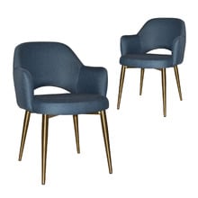 Lex Cotton-Blend Dining Chairs with Brass Legs (Set of 2)