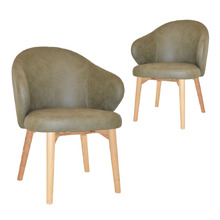 Scranton Upholstered Dining Chairs with Ash Wood Legs (Set of 2)
