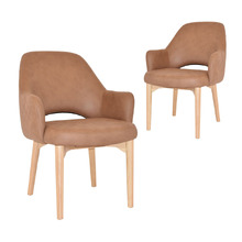 93cm Lex Upholstered Dining Chairs with Ash Wood Legs (Set of 2)
