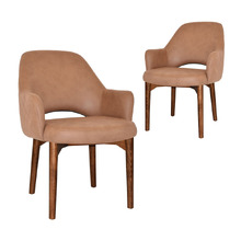 93cm Lex Upholstered Dining Chairs with Ash Wood Legs (Set of 2)