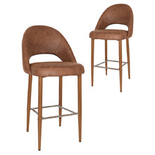 Callie Faux Leather Bar Stools (Set of 2)