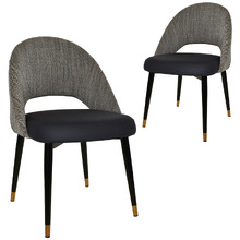 Black Aeson II Upholstered Dining Chairs (Set of 2)
