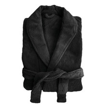 Black Microplush Bath Robe
