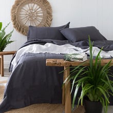 Charcoal Linen Sheet Set
