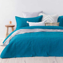 Teal Botanica Coverlet Set