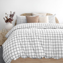 Black Tessella Cotton Flannelette Quilt Cover Set