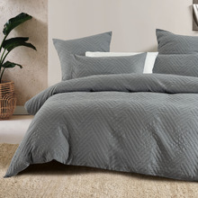 Steel Derya Jacquard Quilt Cover Set