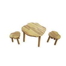 Shabby Elegance Hardwood Table and Stool Set