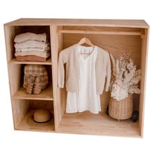 Kids' Motessori Inspired Rubberwood Wardobe