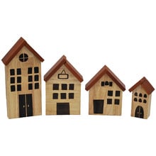 Q Toys 4 Piece Acacia Wood Playhouse Set