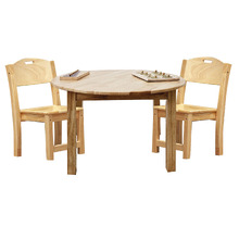 Large Round Table & 2 Stacking Chairs Set