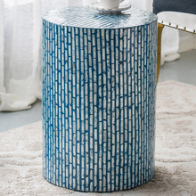 Blue & White Turquoise Shell Side Table