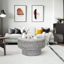 Amanda Round Capiz Shell Coffee Table