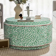 Finley Round Capiz Shell Coffee Table