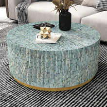 Green Kohana Round Mother of Pearl Coffee Table