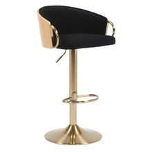 Ebert Faux Velvet Adjustable Bar Stool