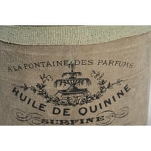 Francia Canvas & Goat Leather Ottoman