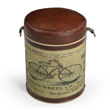Calluna Canvas & Goat Leather Ottoman
