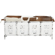 Chiko Metal & Cow hide Bench