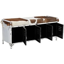 Chiko Metal & Cow hide Bench