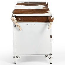 Chiko Metal & Cow hide Bench