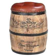 Moet et Chandon Wood & Leather Storage Ottoman