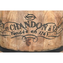Moet et Chandon Wood & Leather Storage Ottoman