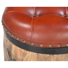 Moet et Chandon Wood & Leather Storage Ottoman