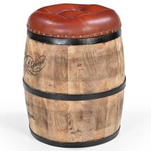 Moet et Chandon Wood & Leather Storage Ottoman
