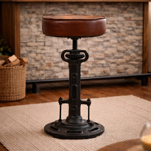 Adele Leather Adjustable Bar Stool