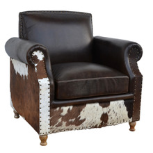 Zekria Buffalo Leather & Cowhide Armchair